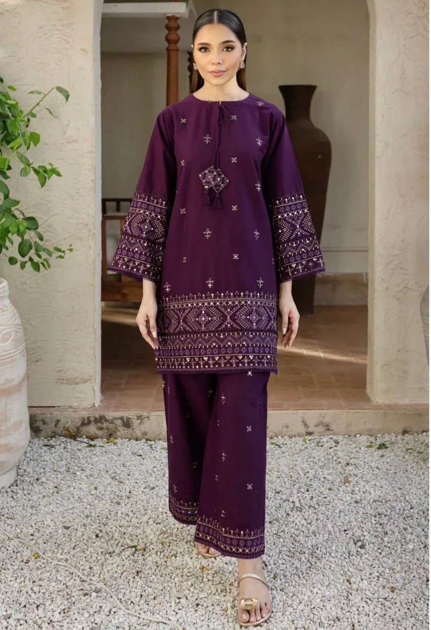 2pc Embroidery lawn SE 619