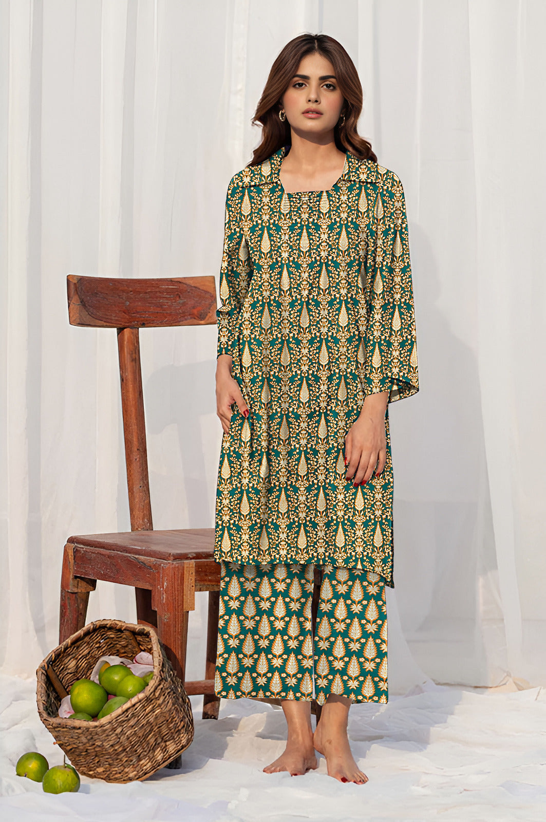 2 Pcs Unstitched Digital Print Suit J-015