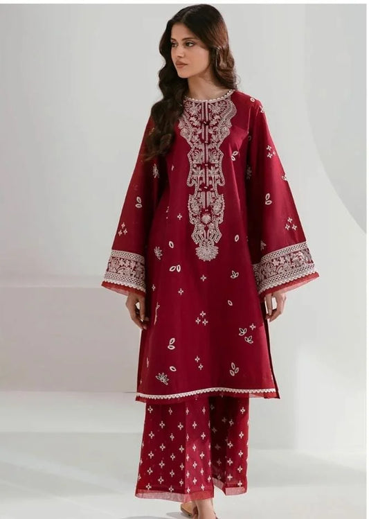 2pc Embroidery lawn  SE 611