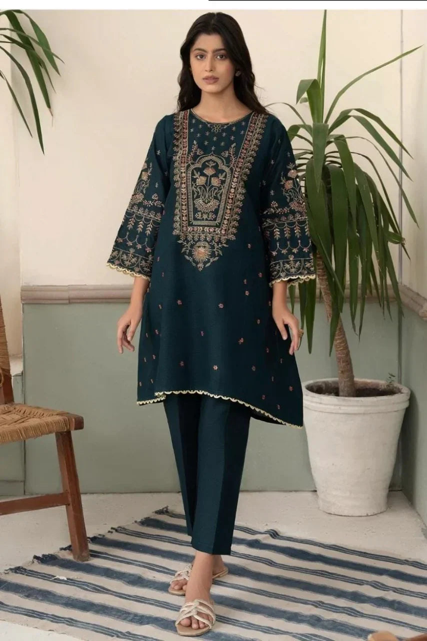 2pc Embroidery lawn  SE 618