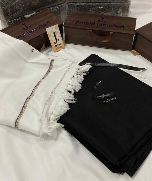 J.EXCULSIVE SUIT+SHAWL PAIR (SPECIAL PACKING WOODEN BOX) (BLACK SUIT+WHITE SHAWL)