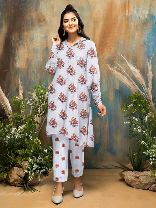 2 Pcs Unstitched Digital Print Suit J-040